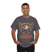 Load image into Gallery viewer, United States Law Enforcement Honoring Service Eagle 2 sides T-Shirt