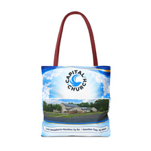 Load image into Gallery viewer, Capital Church Scenic Tote Bag — 'Real Faith. Real People. Real Impact.'