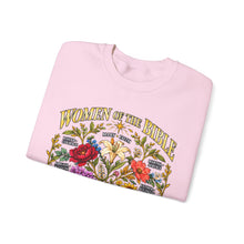 Load image into Gallery viewer, Women of the Bible Floral Crewneck Sweatshirt — Scriptural Names &amp; Botanical Illustration