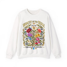 Load image into Gallery viewer, Women of the Bible Floral Crewneck Sweatshirt — Scriptural Names &amp; Botanical Illustration