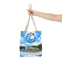 Load image into Gallery viewer, Capital Church Scenic Tote Bag — 'Real Faith. Real People. Real Impact.'