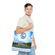 Load image into Gallery viewer, Capital Church Scenic Tote Bag — 'Real Faith. Real People. Real Impact.'