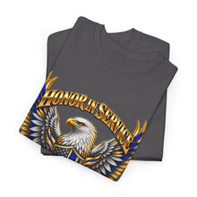 Load image into Gallery viewer, United States Law Enforcement Honoring Service Eagle 2 sides T-Shirt