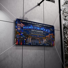 Load image into Gallery viewer, Hamilton Police Division Memorial Vinyl Banner — Patriotic Police Department Tribute