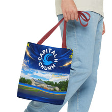 Load image into Gallery viewer, Capital H Church All-Over Print Tote Bag — Scenic Logo Church Tote