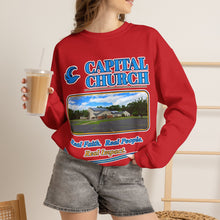 Load image into Gallery viewer, Capital Church Crewneck Sweatshirt — 'Real Faith. Real People. Real Impact.'