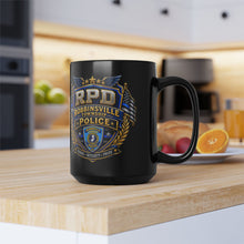 Load image into Gallery viewer, Robbinsville Police Department Badge Black Mug – RPD Shield Coffee Cup (15oz)