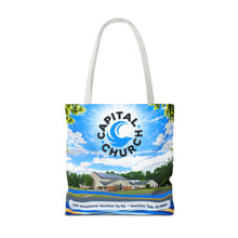 Load image into Gallery viewer, Capital Church Scenic Tote Bag — 'Real Faith. Real People. Real Impact.'