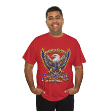 Load image into Gallery viewer, United States Law Enforcement Honoring Service Eagle 2 sides T-Shirt