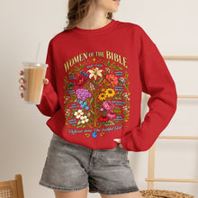 Load image into Gallery viewer, Women's Bible Floral Crewneck Sweatshirt — "Women of the Bible" Vintage Botanical Design