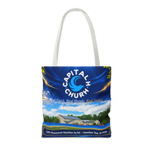 Load image into Gallery viewer, Capital H Church All-Over Print Tote Bag — Scenic Logo Church Tote