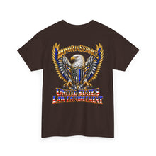 Load image into Gallery viewer, United States Law Enforcement Honoring Service Eagle 2 sides T-Shirt