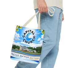 Load image into Gallery viewer, Capital Church Scenic Tote Bag — 'Real Faith. Real People. Real Impact.'
