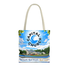 Load image into Gallery viewer, Capital Church Scenic Tote Bag — 'Real Faith. Real People. Real Impact.'