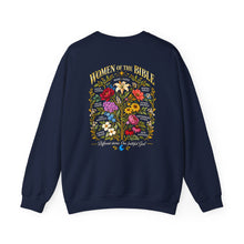 Load image into Gallery viewer, Women's Bible Floral Crewneck Sweatshirt — "Women of the Bible" Vintage Botanical Design
