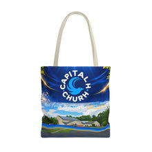 Load image into Gallery viewer, Capital H Church All-Over Print Tote Bag — Scenic Logo Church Tote