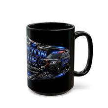Load image into Gallery viewer, Hamilton Blue Police Division Black Mug – "The Hamilton Blue" Honor • Service • Integrity (11oz/15oz)