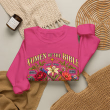 Load image into Gallery viewer, Women of the Bible Floral Crewneck Sweatshirt — Scriptural Names &amp; Botanical Illustration