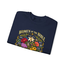 Load image into Gallery viewer, Women's Bible Floral Crewneck Sweatshirt — "Women of the Bible" Vintage Botanical Design