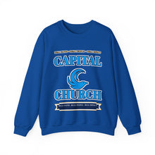 Load image into Gallery viewer, Capital Church Crewneck Sweatshirt — Blue Dove Logo Christian Ministry Pullover