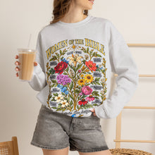 Load image into Gallery viewer, Women of the Bible Floral Crewneck Sweatshirt — Scriptural Names &amp; Botanical Illustration