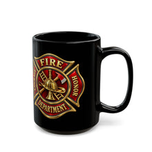 Load image into Gallery viewer, Fire Department Maltese Cross Black Mug