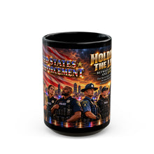 Load image into Gallery viewer, Holding the Line Between Good and Evil Police Support Black Mug
