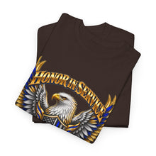 Load image into Gallery viewer, United States Law Enforcement Honoring Service Eagle 2 sides T-Shirt