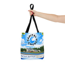 Load image into Gallery viewer, Capital Church Scenic Tote Bag — 'Real Faith. Real People. Real Impact.'
