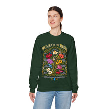 Load image into Gallery viewer, Women of the Bible Floral Crewneck Sweatshirt — Scriptural Names &amp; Botanical Illustration