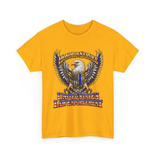 Load image into Gallery viewer, United States Law Enforcement Honoring Service Eagle 2 sides T-Shirt