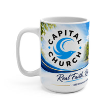 Load image into Gallery viewer, Church Photo 15oz Coffee Mug — "Real Faith. Real People. Real Impact."