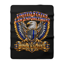 Load image into Gallery viewer, United States Law Enforcement Honor in Service Sherpa Fleece Blanket