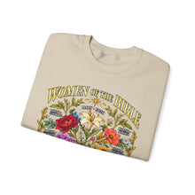 Load image into Gallery viewer, Women of the Bible Floral Crewneck Sweatshirt — Scriptural Names &amp; Botanical Illustration