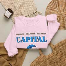 Load image into Gallery viewer, Capital Church Crewneck Sweatshirt — Blue Dove Logo Christian Ministry Pullover