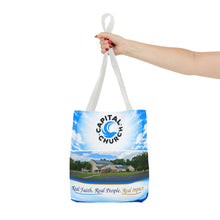 Load image into Gallery viewer, Capital Church Scenic Tote Bag — 'Real Faith. Real People. Real Impact.'