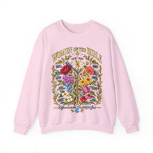 Load image into Gallery viewer, Women of the Bible Floral Crewneck Sweatshirt — Scriptural Names &amp; Botanical Illustration