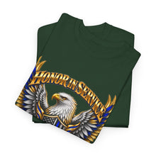 Load image into Gallery viewer, United States Law Enforcement Honoring Service Eagle 2 sides T-Shirt