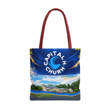 Load image into Gallery viewer, Capital H Church All-Over Print Tote Bag — Scenic Logo Church Tote