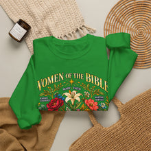 Load image into Gallery viewer, Women of the Bible Floral Crewneck Sweatshirt — Scriptural Names &amp; Botanical Illustration