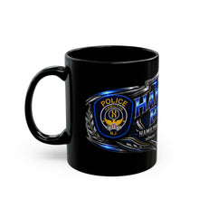 Load image into Gallery viewer, Hamilton Blue Police Division Black Mug – "The Hamilton Blue" Honor • Service • Integrity (11oz/15oz)