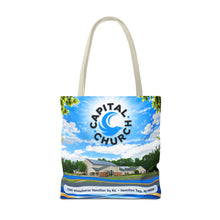 Load image into Gallery viewer, Capital Church Scenic Tote Bag — 'Real Faith. Real People. Real Impact.'