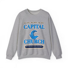 Load image into Gallery viewer, Capital Church Crewneck Sweatshirt — Blue Dove Logo Christian Ministry Pullover