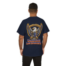 Load image into Gallery viewer, United States Law Enforcement Honoring Service Eagle 2 sides T-Shirt