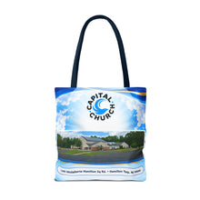 Load image into Gallery viewer, Capital Church Scenic Tote Bag — 'Real Faith. Real People. Real Impact.'