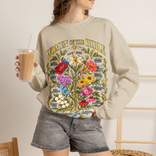 Load image into Gallery viewer, Women of the Bible Floral Crewneck Sweatshirt — Scriptural Names &amp; Botanical Illustration