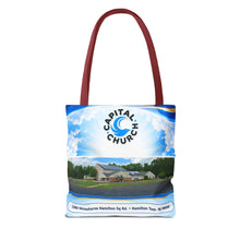 Load image into Gallery viewer, Capital Church Scenic Tote Bag — 'Real Faith. Real People. Real Impact.'