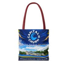 Load image into Gallery viewer, Capital H Church All-Over Print Tote Bag — Scenic Logo Church Tote