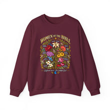 Load image into Gallery viewer, Women's Bible Floral Crewneck Sweatshirt — "Women of the Bible" Vintage Botanical Design