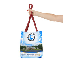 Load image into Gallery viewer, Capital Church Scenic Tote Bag — 'Real Faith. Real People. Real Impact.'
